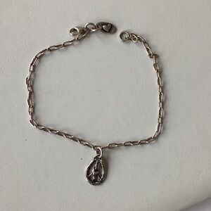 Island Cowgirl Silver 10 inch Ankle Chain Bracelet with Peace Charm HTF